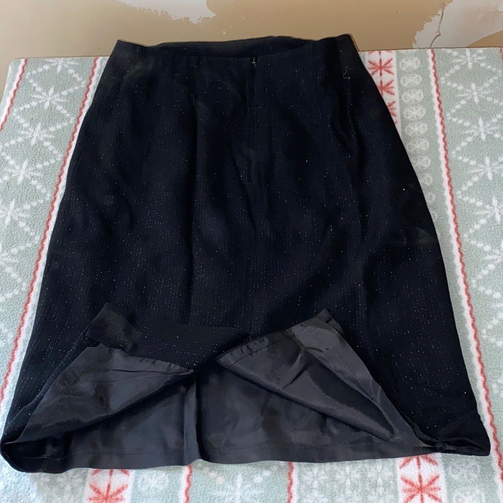 Linda Allard Black Shimmer Pencil Skirt sz. 6